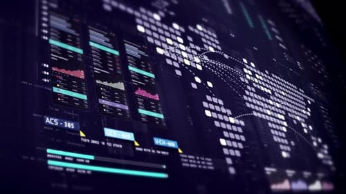 Futuristic Digital World Map Data Network Interface