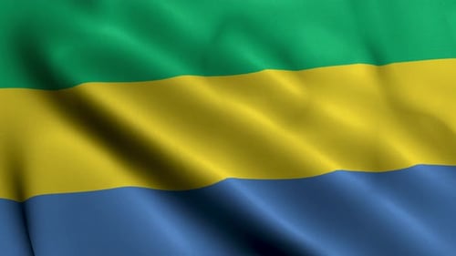 Gabon Flag Waving in the Wind Seamless Loop