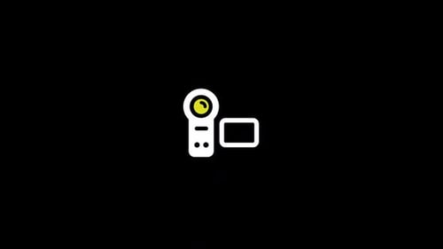 Animated Flat Design Video Camera Icon Reveal