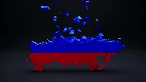 Animated 3D Russia Map with Flag Reveal