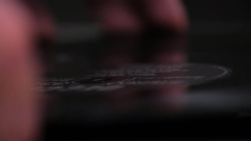 Close Up of Stylus on Vinyl Record