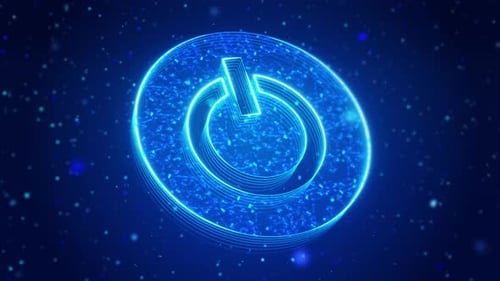 Power Button Digital Technology Virtual Screen HUD Hologram Hi Tech Concept