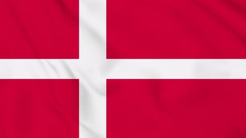 Realistic Waving Denmark Flag Animation