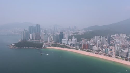 Aerial view of Busan city, South Korea