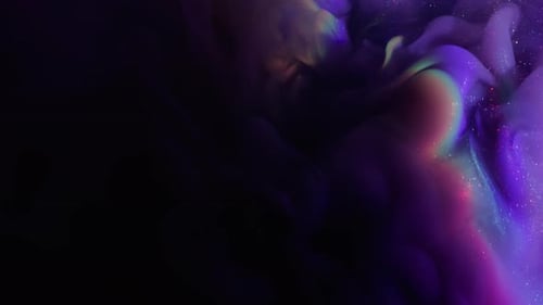 Abstract Purple Liquid Background with Rainbow Highlights