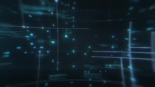 Digitale blaue abstrakte Informationstechnologie-Bildschirm-Hintergrundschleife