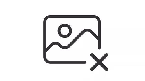 Simple thin linear black animation of delete image icon