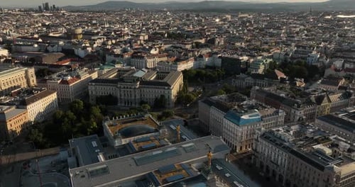 Aerial View of Vienna City in Austria Vienna Center Top Aerial Panorama Vienna Skyline From Top Wien