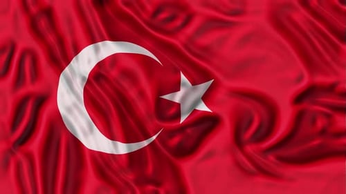 Seamless Loop of Realistic Turkey Flag Waving