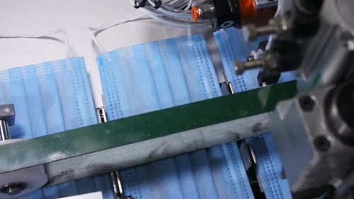 Automatic Machine Making Surgical Masks in Factory