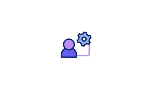 Flat Design User Profile and Settings Icon Animation