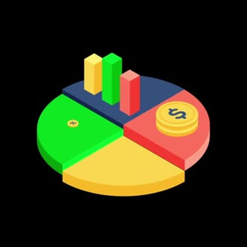 Finance Pie Chart and Bar Graph Animation