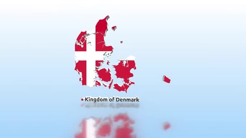 Denmark Map With Flag