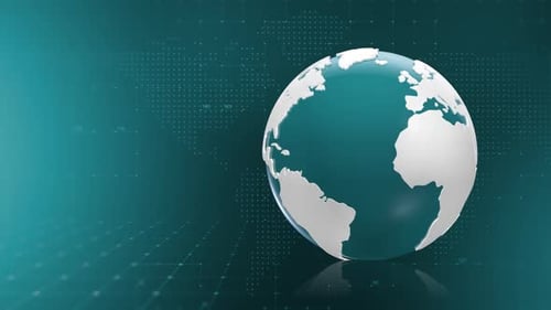 Blue Digital Globe News Background Loop V6