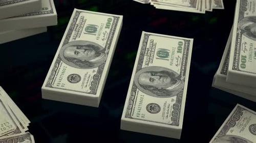 Hintergrund zur Vermögensanlage in Dollar Money Stack Vertikal