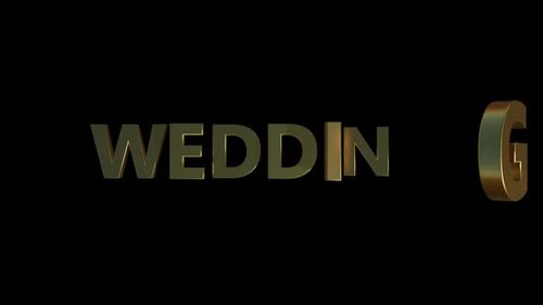3D Golden Wedding Text Title Reveal Animation