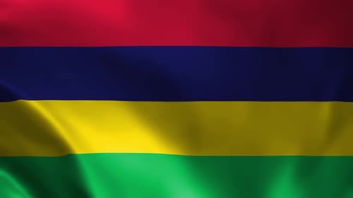 Waving Mauritius Flag Seamless Loop Animation