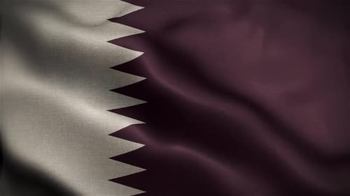 Realistic Waving Flag of Qatar for National Identity