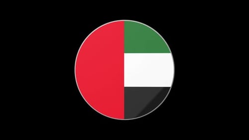 3D Spinning UAE Flag Emblem with Metallic Border