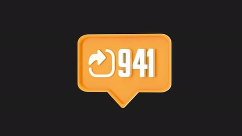 3D Animation Of Comment Orange Repost Counter