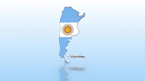 Animated Argentina Map with Flag Rotation