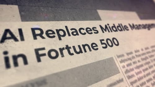 Retro Newspaper Glitch Headline Reveal Animation