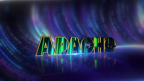 Apache Futuristic Neon Text On Cybernetic Canvas