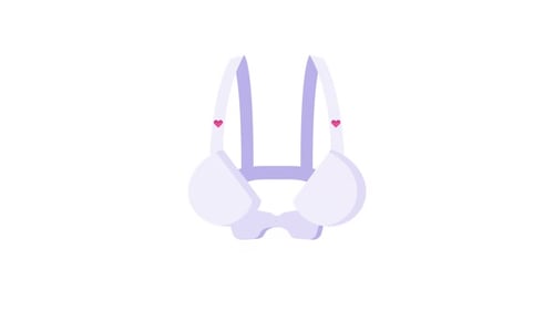 Animated Flat Design Bra with Hearts