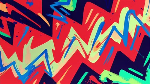 Vibrant abstract comic-style background with zigzag strokes and expressive splatter textures