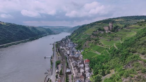 The Town Of Kaub On The Rhine Coast, Germany
