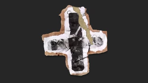 Grunge Torn Paper Plus Sign Reveal