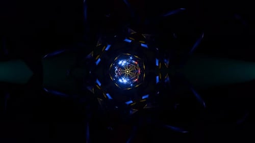 Vibrant VJ Loop with Pulsating Neon Colors and Geometric Rotations