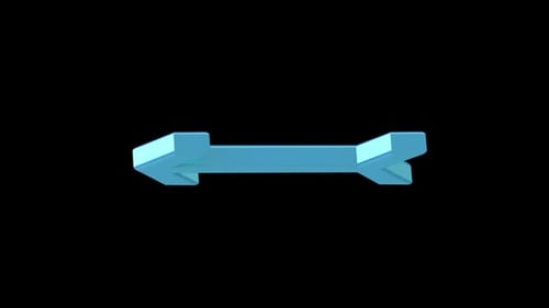 Animated Blue 3D Double-Sided Arrow Icon Element