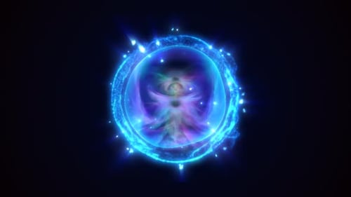 Futuristic Blue Energy Orb Logo Reveal with Electric Effect