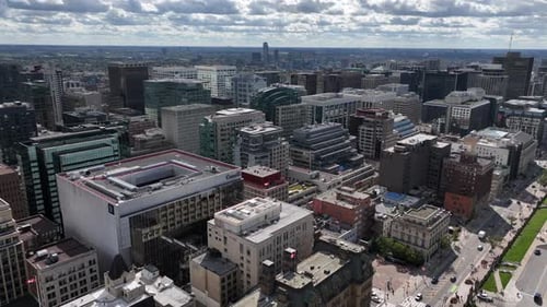 Downtown aerial of Ottawa business district
