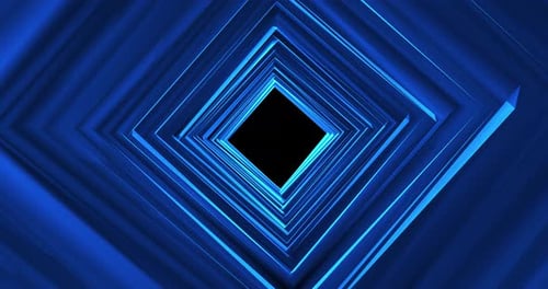 Blue abstract tunnel, futuristic data corridor. technological background