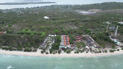 Beautiful Tropical Island Beach Resort Aerial View