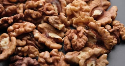 Peeled Walnuts Macro Close Up Dolly