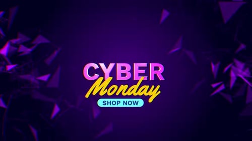 Cyber Monday Futuristic Text Reveal with Glitch Effect