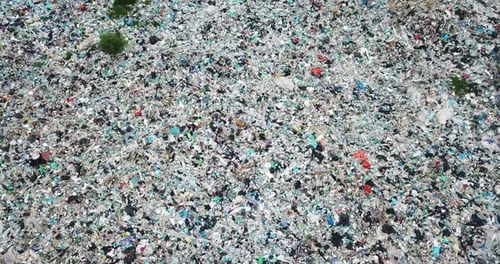 Aerial View of Landfill Site with Waste