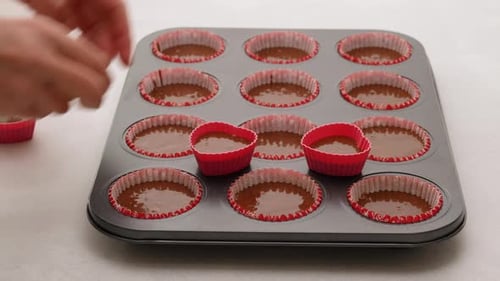 Cupcakes de chocolate con crema de chocolate