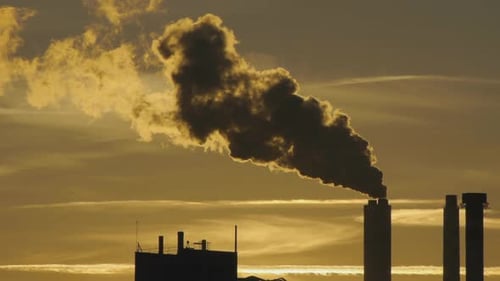Industrial Factory Pollution Carbon Emission Smoke Clouds