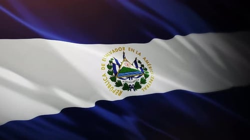 El Salvador Flag Waving Seamless Loop Animation