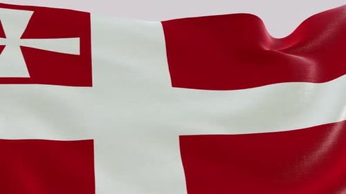 Waving Knights Hospitaller Maltese Cross Flag Loop