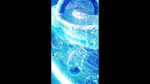 Konzeptionelle Animation der biologischen Zelle und der Mitochondrien