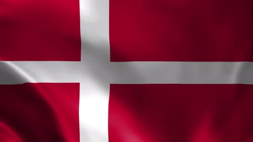 Realistic Waving Flag of Denmark Loop Animation