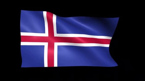 Animated Waving Flag of Iceland