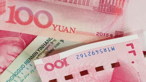 Detailed Close Up of 100 Yuan the Chinese Currency 100 Renminbi the Highest Denomination of China's