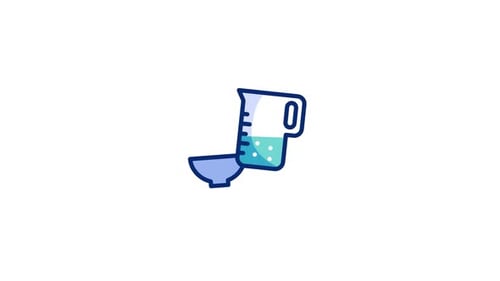 Animated Liquid Measuring Cup Pouring Flat Design