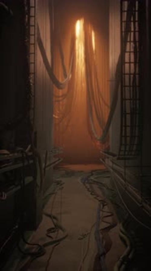 Dark Hallway With Light